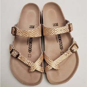 NWOT Birkenstock Mayari Embossed Leather Mermaid Snake Sandals